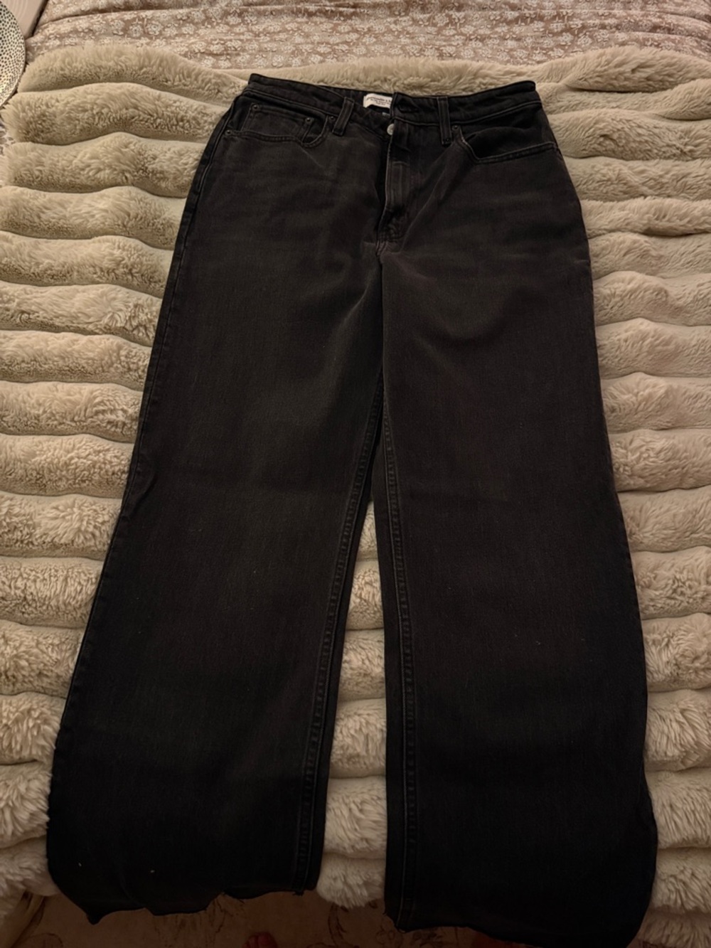 Abercrombie & Fitch Black Wide-Leg Jeans